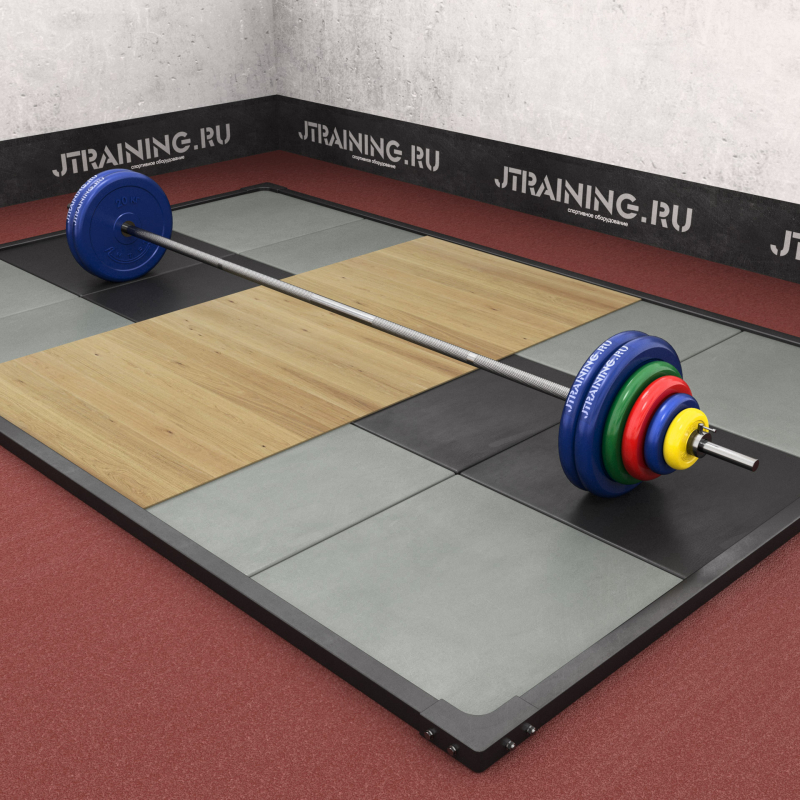 Штанга тренировочная 130 кг, цветные обрезиненные диски "Антат"